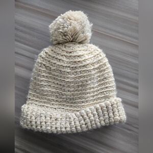 Universal Thread Kids Cream Knit Beanie with Pom-Pom